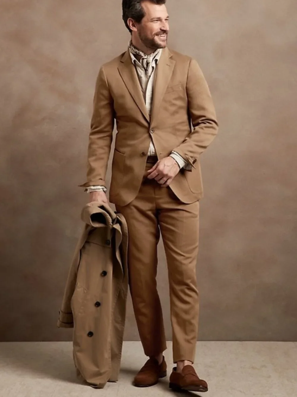Banana Republic Italian Cotton-Linen Suit Pant Brown 32R NWT